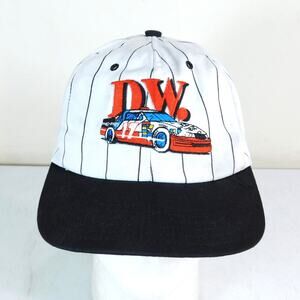 Vintage 90s NASCAR Darrell Waltrip Snapback Hat Adjustable Pinstripes Embroidery